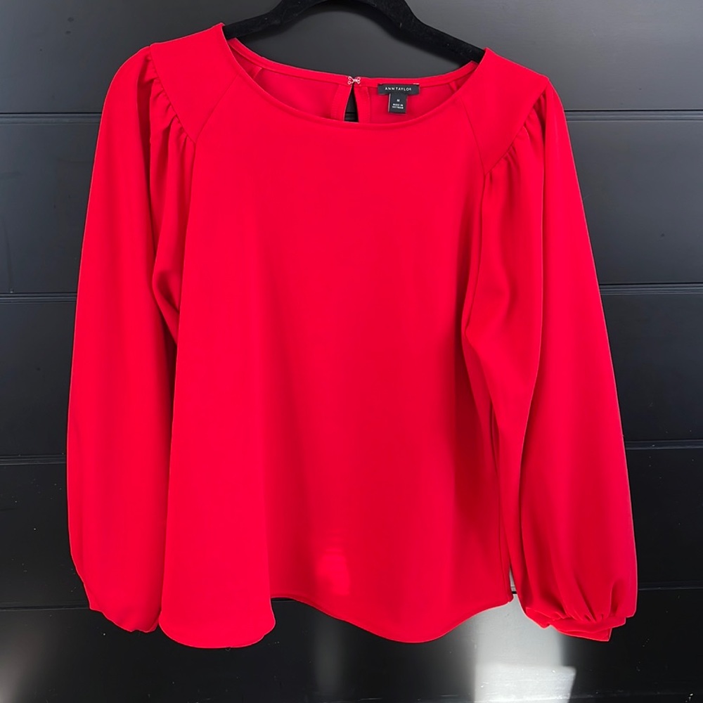 Ann Taylor puff long-sleeve blouse